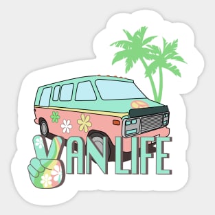 Retro Hippie Van Life Sticker